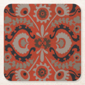 Cinnabar Suzani I Kartonnen Onderzetters (Voorkant)