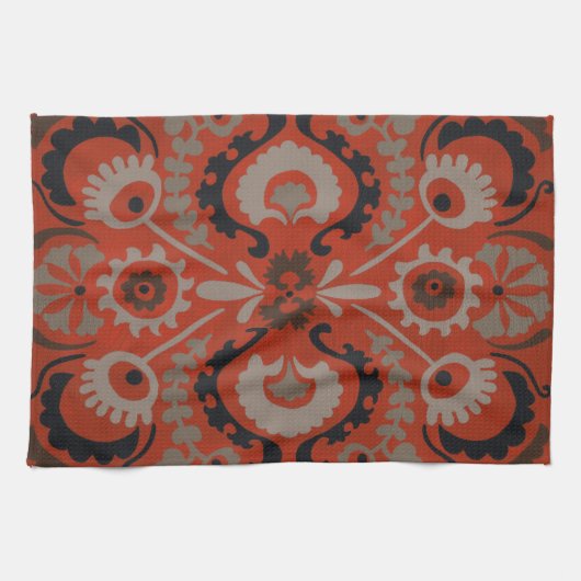 Cinnabar Suzani I Theedoek (Horizontaal)