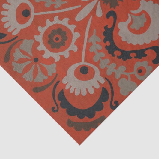 Cinnabar Suzani I Tissuepapier (Detail)