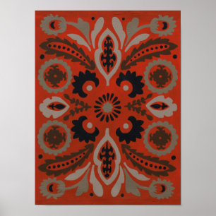 Cinnabar Suzani II Poster