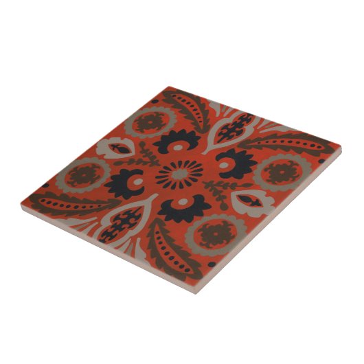 Cinnabar Suzani II Tegeltje (Zijkant)