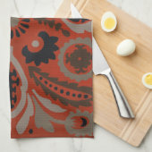 Cinnabar Suzani II Theedoek (Quarter Fold)