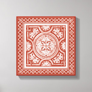Cinnabar Woodblock IV Canvas Afdruk