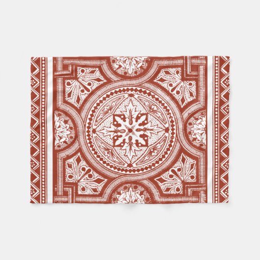 Cinnabar Woodblock IV Fleece Deken (Voorkant (Horizontaal))