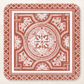 Cinnabar Woodblock IV Kartonnen Onderzetters (Voorkant)