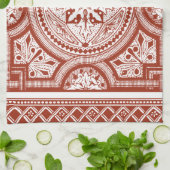 Cinnabar Woodblock IV Theedoek (Gevouwen)