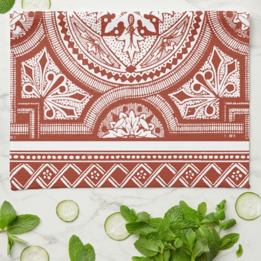 Cinnabar Woodblock IV Theedoek (Gevouwen)