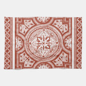 Cinnabar Woodblock IV Theedoek (Horizontaal)