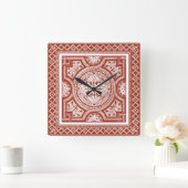 Cinnabar Woodblock IV Vierkante Klok (Huis)