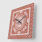 Cinnabar Woodblock IV Vierkante Klok (Hoek)