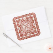 Cinnabar Woodblock IV Vierkante Sticker (Envelop)