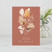 Cinnamon Autumn Leaves Vrijgezellenfeest Dank u Kaart (Staand voorkant)