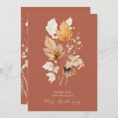 Cinnamon Autumn Leaves Vrijgezellenfeest Dank u Kaart (Voorkant / Achterkant)