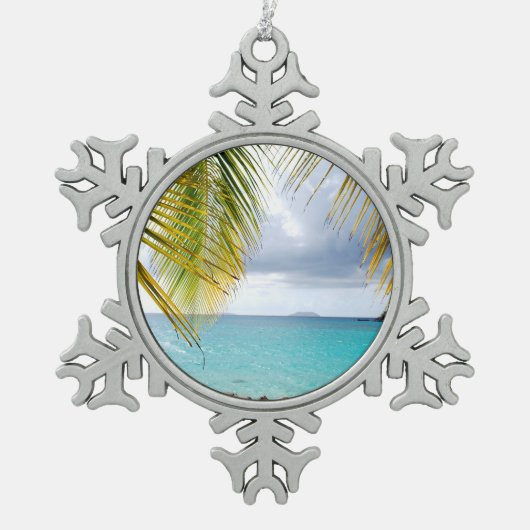 Cinnamon Bay, St. John USVI Tin Sneeuwvlok Ornament (Voorkant)