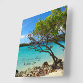 Cinnamon Bay St. John USVI Wall Clock Vierkante Klok (Hoek)