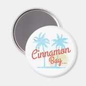 Cinnamon Bay USVI Vintage Strand Magneet (Voorkant / Achterkant)