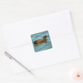 Cinnamon Blauwgroen Vierkante Sticker (Envelop)
