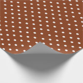 Cinnamon Brown | Wappapier met witte poka-dot Cadeaupapier (Hoek)