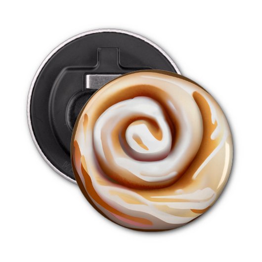 Cinnamon Bun/Cinnamon Roll met Icking Button Flesopener (Voorkant)