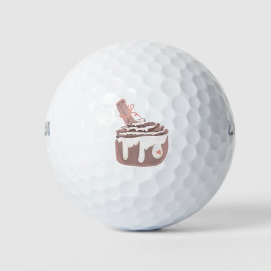 Cinnamon Bun Dessert Hand Drawn Art Golfballen (Voorkant)