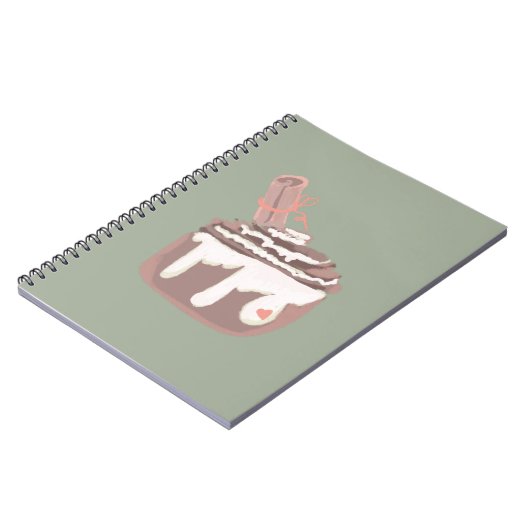 Cinnamon Bun Dessert Hand Drawn Art Notitieboek (Linkerzijde)