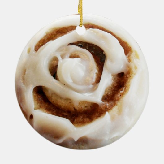 Cinnamon Bun met Icing Keramisch Ornament (Achterkant)