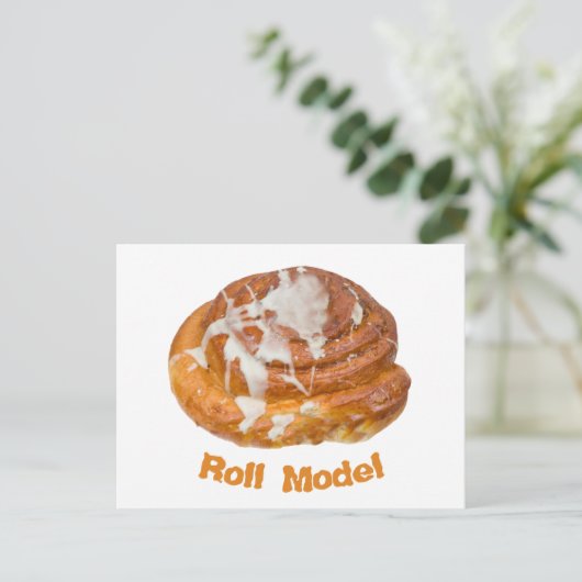 Cinnamon Bun Roll Model Briefkaart (Staand voorkant)