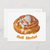 Cinnamon Bun Roll Model Briefkaart (Voorkant / Achterkant)