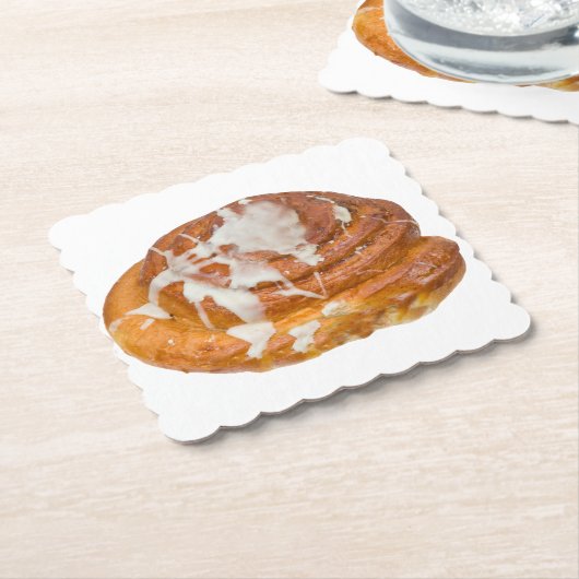 Cinnamon Bun Roll Model Kartonnen Onderzetters (Gebogen)