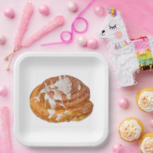 Cinnamon Bun Roll Model Papieren Bordje (Feest)