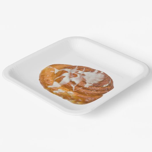Cinnamon Bun Roll Model Papieren Bordje (Gebogen)