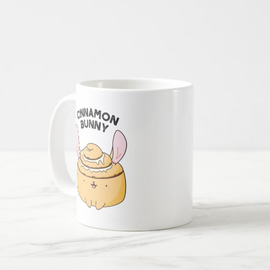 Cinnamon Bunny Funny Cinnamon Bun Pun Koffiemok (Voorkant links)