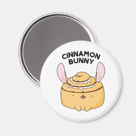 Cinnamon Bunny Funny Cinnamon Bun Pun Magneet (Voorkant / Achterkant)