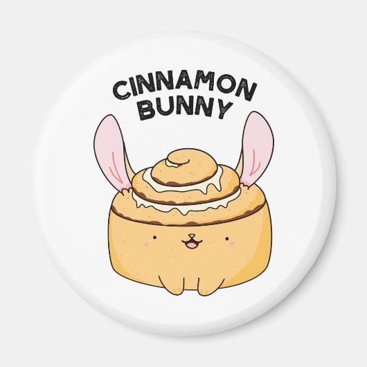 Cinnamon Bunny Funny Cinnamon Bun Pun Magneet (Voorkant)