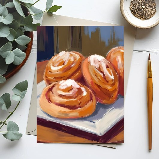 Cinnamon Buns Bakery Painting Briefkaart