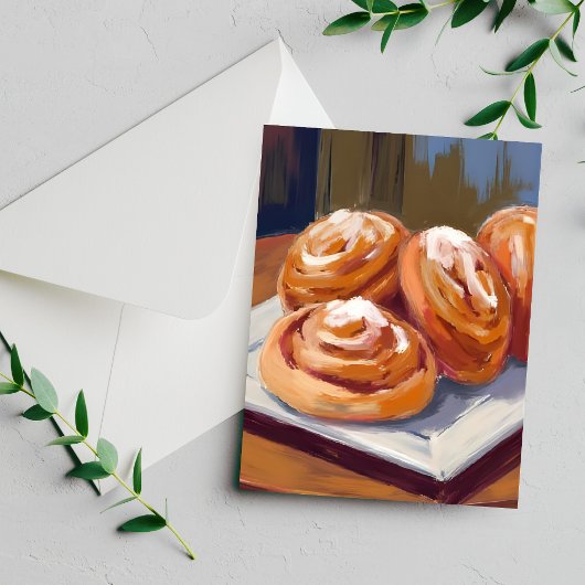Cinnamon Buns Bakery Painting Briefkaart