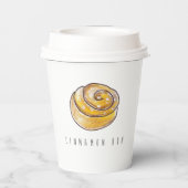 Cinnamon Buns Cinnamon Rolls Coffee Fika Papieren Bekers (Achterkant)