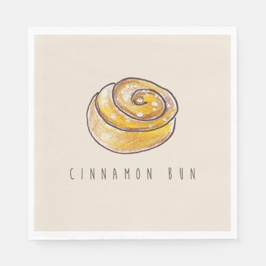 Cinnamon Buns Cinnamon Rolls Coffee Fika Servet (Voorkant)
