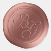 Cinnamon Calligraphy Monogram Wax Seal Stickers (Voorkant)