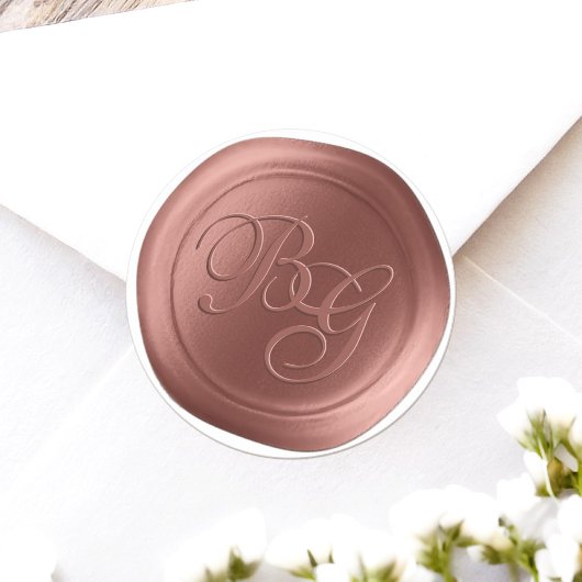 Cinnamon Calligraphy Monogram Wax Seal Stickers