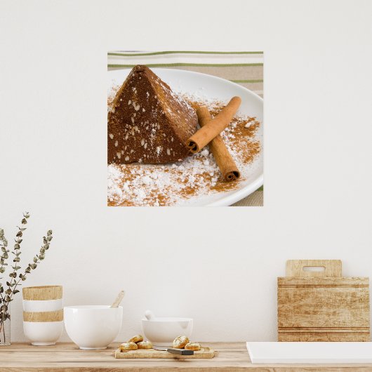 Cinnamon Chocolate Cake Dessert Poster (Keuken)