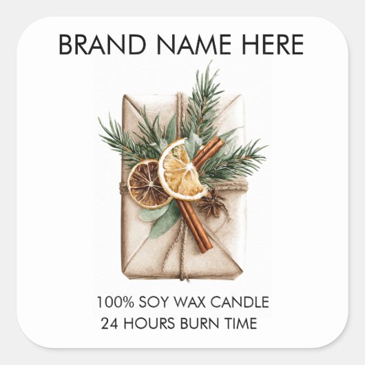 Cinnamon & Citrus Design | Christmas Candle Labels (Voorkant)