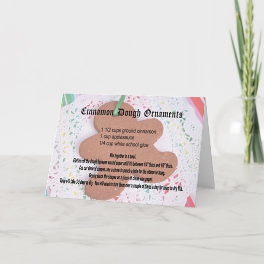 Cinnamon Dough Ornament Recept Feestdagen Kaart (Voorkant)