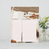 Cinnamon en Spices Recipe Insert (Staand voorkant)