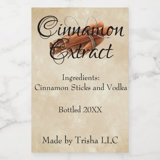 Cinnamon Extract - Eigen label Wijn Etiket (Enkel label)