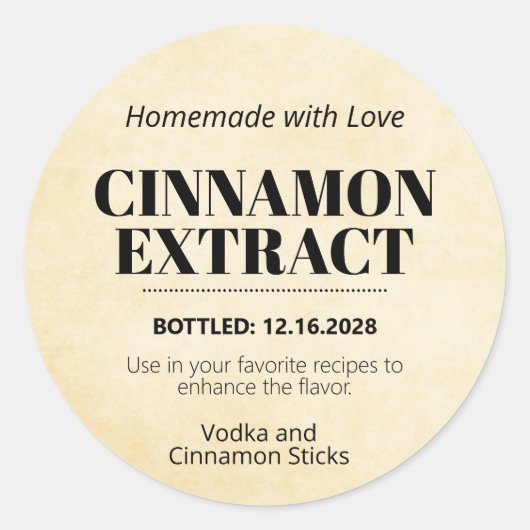 Cinnamon Extract Modern Label Sticker ZEX_001e (Voorkant)
