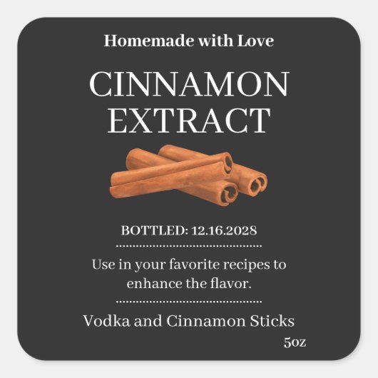 Cinnamon Extract Modern Label Sticker ZVEG_101_01 (Voorkant)