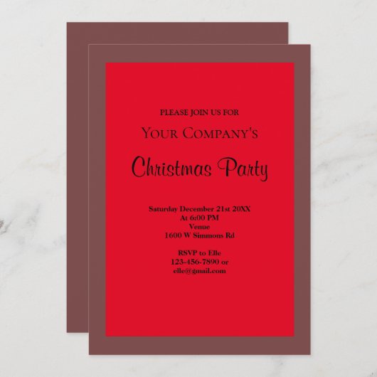 Cinnamon Framed Kerstparty Uitnodiging (Voorkant / Achterkant)