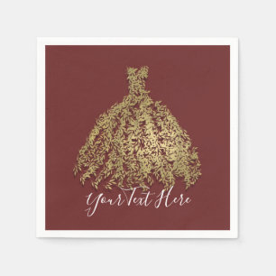 Cinnamon Gold Rustic Botanische Trouwjurk Bruidsbe Servet