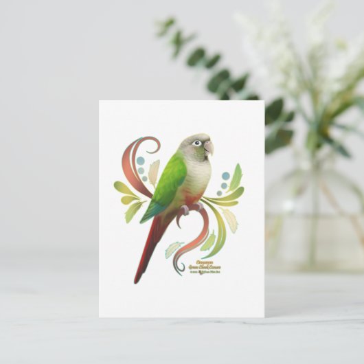 Cinnamon Green Cheek Conure Briefkaart (Staand voorkant)